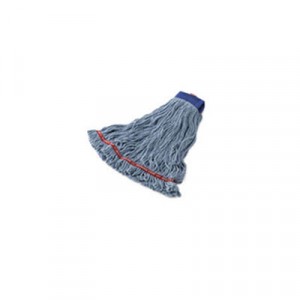 Swinger Loop Shrinkless Mop Head, Blue, X-Large, Looped End, Cotton/Synthetic