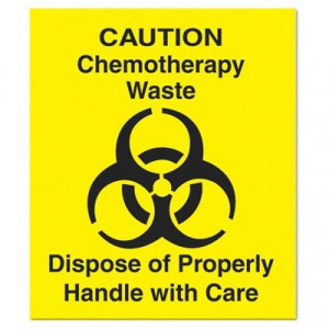 Medical Decal, "Chemotherapy Waste", 6x6, Yellow