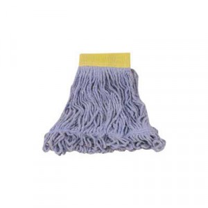 Super Stitch Looped-End Wet Mop Head, Cotton/Synthetic, Small Size, Blue