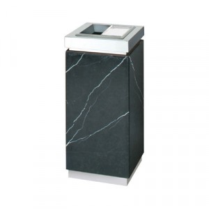 Accents Ash/Trash Container with Galvanized Liner, Black, 12x27-1/2