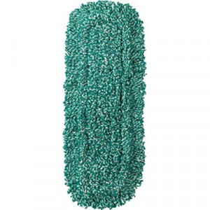 Microfiber Looped-End Dust Mop Heads, 18", Green