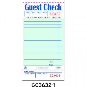 Guest Check Book, 3 1/2x6 7/10