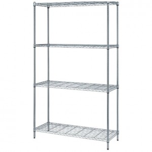 Quantum 1 box wire shelving 4-shelf units - chrome 24" x 48" x 72"