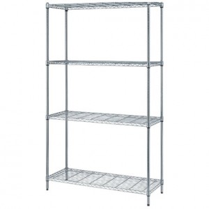 Quantum 1 box wire shelving 4-shelf units - chrome 18" x 30" x 72"