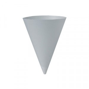 Bare Treated Paper Cone Water Cups, 7 oz., White, 250/Bag