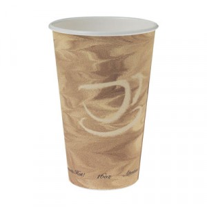 Mistique Hot Paper Cups, 16oz, Brown, 50/Sleeve