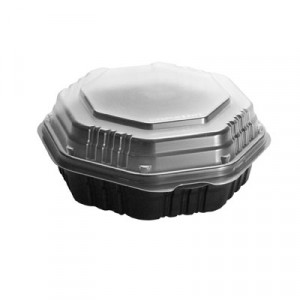 OctaView HF Containers, Black/Clear, 21oz, 7.94w x 7.47d x 2.32h