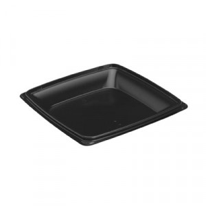 Expressions CF Containers, 1-Comp, Black, 32oz, 8.98w x 8.98d x .94h