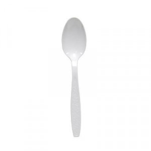 Extra-Heavy Polystyrene Teaspoons, White, Guildware Design, Bulk, 1,000/Case