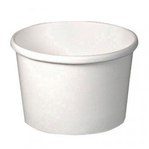 Flexstyle Double Poly Paper Containers, 8 oz, White, 25/Pack
