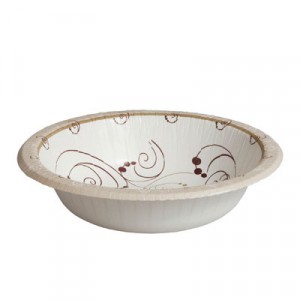 Clay-Coated Paper Bowls, 12 oz., Symphony Design, Round, Heavyweight, 250/Pack