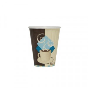 Duo Shield Insulated Paper Hot Cups, 8 oz., Hot, Tuscan Café Design