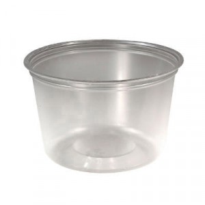 M-Line Food Container Cups, 16 oz, Plastic, Clear, 50/Pack