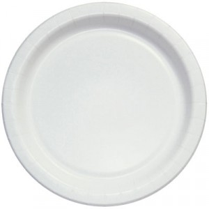 Bare Eco-Forward Mediumweight Paper Dinnerware, Plate, 7", Round, White