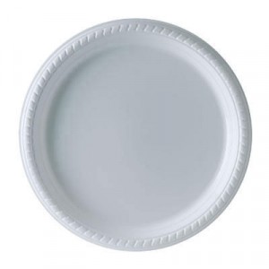 Plastic Plates, 10 1/4 Inches, White, Round, 25/Pack