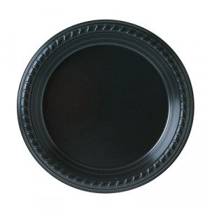 Party Plastic Plates, 7 1/4in, Black, 25/Pack