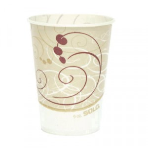 Waxed Paper Cold Cups, 9 oz., Symphony Design, 100/Bag
