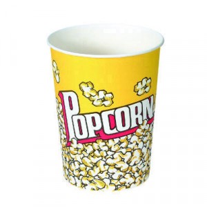 Paper Popcorn Cup, 32 oz, Popcorn Design, 50/Pack
