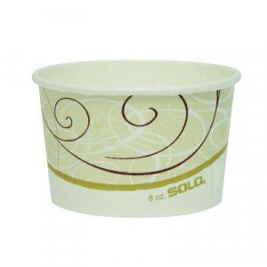 Single Poly Paper Food Container, 8 oz, Symphony Design, 50/Pack