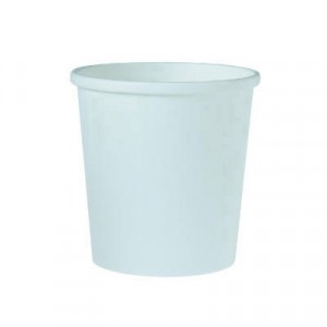 Double Poly Paper Food Container, Squat, White, 16 oz, 25/Pack