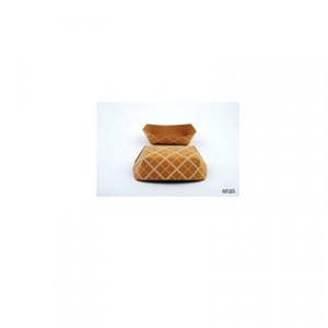 Food Trays, Paperboard, Brown/White Check, 3-Lb Capacity