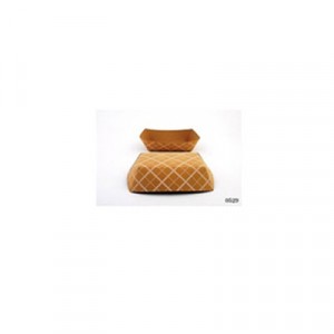 Food Trays, Paperboard, Brown/White Check, 5-Lb Capacity