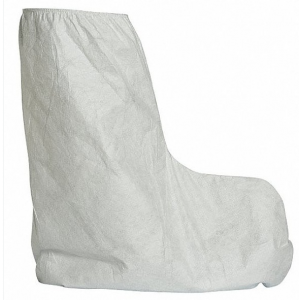 Boot Cover Tyvek Elastic Opening and Ankle PVC Sole 17" White 100/PR/CS