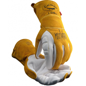 Glove Premium Goat Grain Unlined Palm Caiman TIG/Multi-Task Welding Cowhide Cuff M Medium