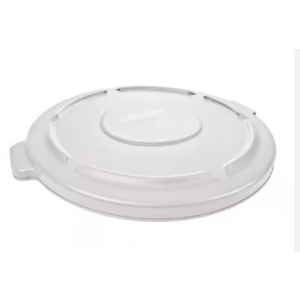 Round Brute Lid for 55 Gal Containers, White, Plastic