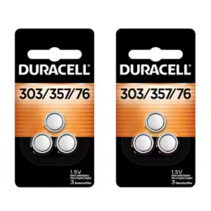 Batteries 303/357 Button Duracell 6/BOX