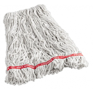 Swinger Loop Shrinkless Mop Heads, Cotton/Synthetic, White, Large
