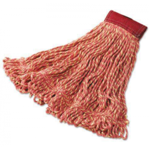 Super Stitch Blend Mop Heads, Cotton/Synthetic, Red, Medium