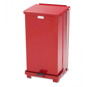 Defenders Medical Step Can, Round, Red, Steel, 11" Dia x 22"H