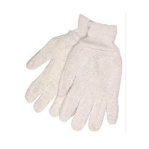 Terry Cloth Seamless Gloves, Loop-Out, 18 oz., KW, Natural Size Large