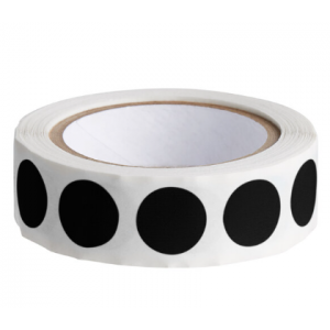 Label 1/2" Black Inventory Circle" 500/RL
