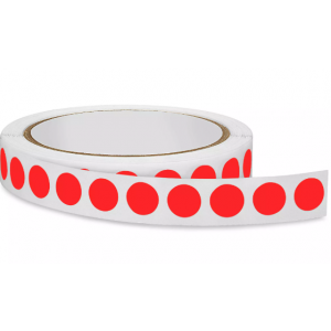 Label 1/2" Red Inventory Circle" 500/RL