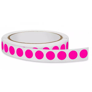 Label 1/2" Pink Inventory Circle" 500/RL