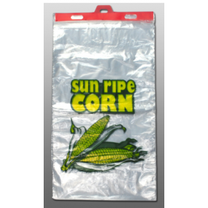 Bag Poly 13x22 1.2Mil Printed Corn on Plastic Header 500/CS