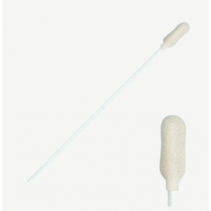 Swab 6"x.375"D Foam Cotton Tip Polypro Shaft 20/50/CS
