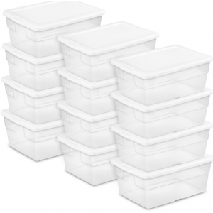 Tote 6 qt.  Quart Clear Stacking Storage Container Tub (12/CS)