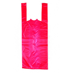 Bag Poly Gusset 9x5x23 0.6Mil Red Plastronic T-Shirt 1000/CS