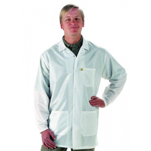 Lab Coat Mid Thigh Length White Econshield w/3 Pockets XLarge