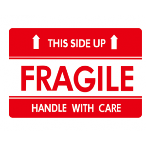 Label 2x3 "This Side Up Handle with Care Red/White 500/RL