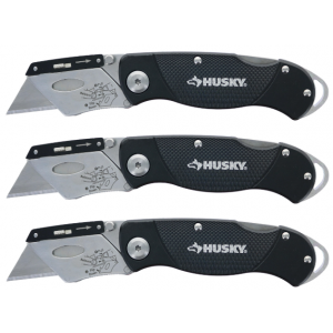 Knife Husky Sure Grip Lock-Back Utility W/10 Blades 3/PK