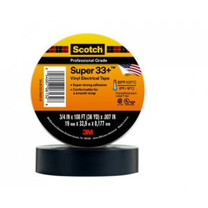 Tape Electrical .75x36YD 7Mil Black Super 33+
