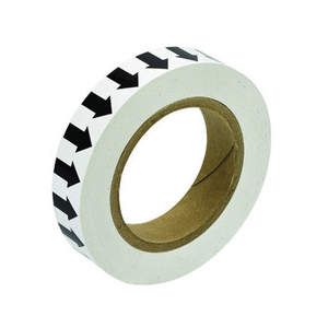 Tape 1" x 30yd White w/ black arrow Vinyl