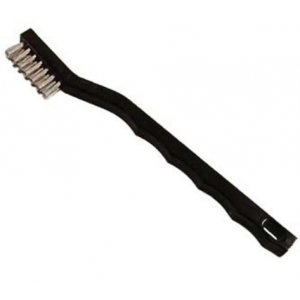 Brush 3x7 Row .006" Stainless Steel Bristle Black Plastic Handle 1/EA