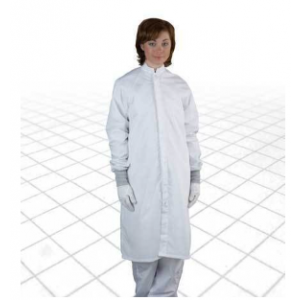 Smock Knit Cleanroom ESD Grid No Pockets White MED