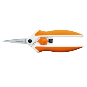 Scissors 6.1" Long 1.75" Cut Length Orange/White Handle Micro Tip