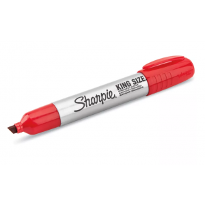 Sharpie Permanent Marker King Size Broad Chisel Tip RED 12/BX